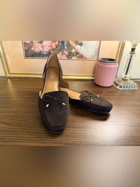 Kensie Fany Brown Suede Bow Loafers for Women